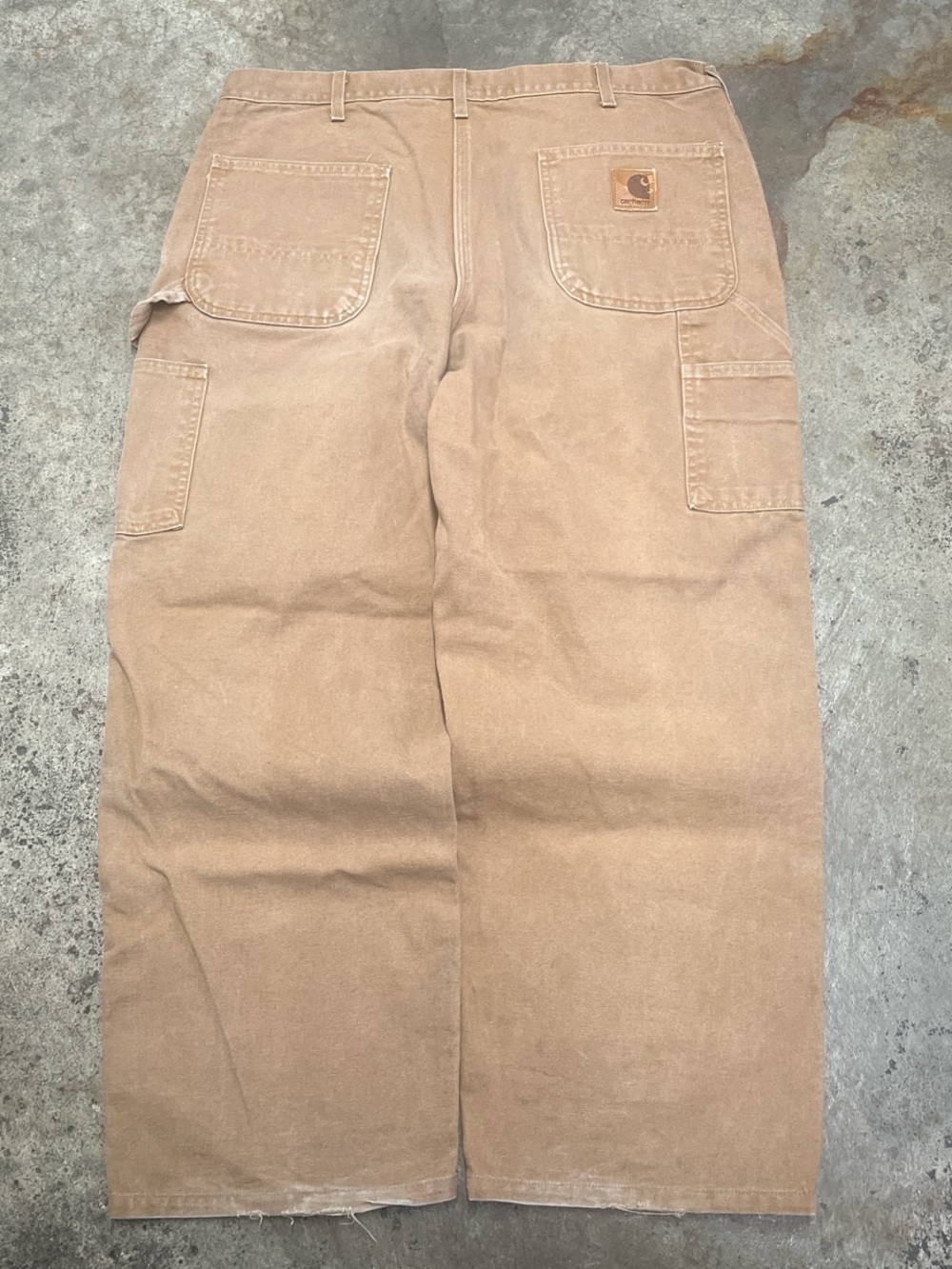 Vintage Carhartt Duck Canvas Carpenter Pants Men’s 38 x 30 Tan Faded Baggy 90s